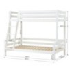 Lit superposé familial écologique de luxe Hoppekids 120x200 cm, Blanc Lit superposé familial écologique de luxe Hoppekids 120x200 cm, Blanc