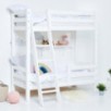 Lit superposé de luxe Hoppekids ECO avec échelle inclinée et 1/2 barrière de lit 70x160 cm, Blanc Lit superposé de luxe Hoppekids ECO avec échelle inclinée et 1/2 barrière de lit 70x160 cm, Blanc