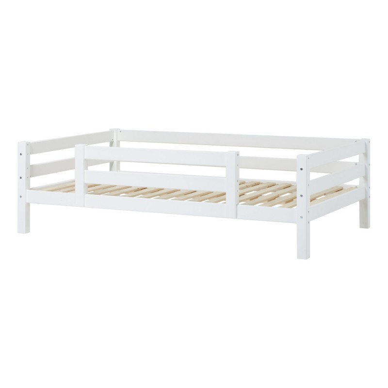 Lit junior de luxe Hoppekids ECO 120x200 cm avec 1/2 barrière de lit, blanc