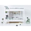 Lit superposé de luxe Hoppekids ECO avec échelle inclinée et 1/2 barrière de lit 120x200 cm, Blanc Lit superposé de luxe Hoppekids ECO avec échelle inclinée et 1/2 barrière de lit 120x200 cm, Blanc