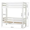 Lit superposé ECO de luxe Hoppekids avec échelle et 1/2 barrière de lit 70x160 cm, Blanc Lit superposé ECO de luxe Hoppekids avec échelle et 1/2 barrière de lit 70x160 cm, Blanc