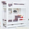 Lit superposé ECO de luxe Hoppekids avec échelle et 1/2 barrière de lit 70x160 cm, Blanc Lit superposé ECO de luxe Hoppekids avec échelle et 1/2 barrière de lit 70x160 cm, Blanc