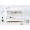 Lit superposé de luxe ECO Hoppekids avec échelle et 1/2 barrière de lit 120x200 cm, Blanc Lit superposé de luxe ECO Hoppekids avec échelle et 1/2 barrière de lit 120x200 cm, Blanc