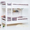 Lit superposé de luxe ECO Hoppekids avec échelle et 1/2 barrière de lit 90x200 cm, Blanc Lit superposé de luxe ECO Hoppekids avec échelle et 1/2 barrière de lit 90x200 cm, Blanc