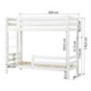 Lit superposé de luxe ECO Hoppekids avec échelle et 1/2 barrière de lit 90x200 cm, Blanc Lit superposé de luxe ECO Hoppekids avec échelle et 1/2 barrière de lit 90x200 cm, Blanc