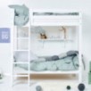 Lit superposé ECO de luxe Hoppekids avec échelle inclinée 70x160 cm, blanc Lit superposé ECO de luxe Hoppekids avec échelle inclinée 70x160 cm, blanc