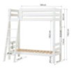 Lit superposé ECO de luxe Hoppekids avec échelle inclinée 70x160 cm, blanc Lit superposé ECO de luxe Hoppekids avec échelle inclinée 70x160 cm, blanc