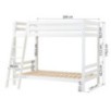 Lit superposé ECO de luxe Hoppekids avec échelle inclinée 120x200 cm, blanc