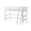 Lit mi-hauteur ECO Luxury Hoppekids 90x200 cm avec cadre à lattes flexible et échelle inclinée, blanc Lit mi-hauteur ECO Luxury Hoppekids 90x200 cm avec cadre à lattes flexible et échelle inclinée, blanc