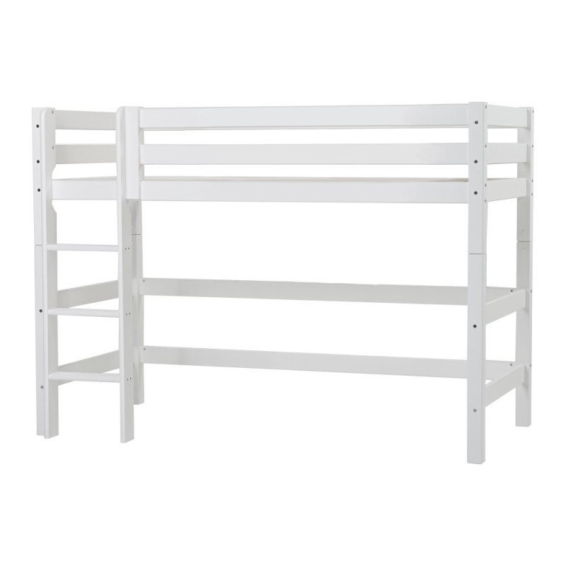 Lit mi-hauteur ECO Luxe Hoppekids 90x200 cm avec cadre à lattes flexible, Blanc