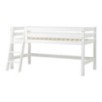 Lit mi-hauteur ECO Luxury 90x200 cm avec échelle inclinée et cadre à lattes flexible, Blanc Lit mi-hauteur ECO Luxury 90x200 cm avec échelle inclinée et cadre à lattes flexible, Blanc