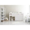 Lit mi-hauteur ECO Luxury 90x200 cm avec échelle inclinée et cadre à lattes flexible, Blanc Lit mi-hauteur ECO Luxury 90x200 cm avec échelle inclinée et cadre à lattes flexible, Blanc