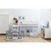 Lit mi-hauteur ECO Luxury 90x200 cm avec échelle inclinée et cadre à lattes flexible, Blanc Lit mi-hauteur ECO Luxury 90x200 cm avec échelle inclinée et cadre à lattes flexible, Blanc