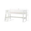 Lit mi-hauteur ECO Luxury 90x200 cm avec échelle inclinée et cadre à lattes flexible, Blanc Lit mi-hauteur ECO Luxury 90x200 cm avec échelle inclinée et cadre à lattes flexible, Blanc