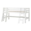 Lit mi-hauteur ECO Luxury 90x200 cm avec échelle inclinée et cadre à lattes flexible, Blanc Lit mi-hauteur ECO Luxury 90x200 cm avec échelle inclinée et cadre à lattes flexible, Blanc