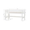 Lit mi-hauteur ECO Luxury 90x200 cm avec cadre à lattes flexible, Blanc