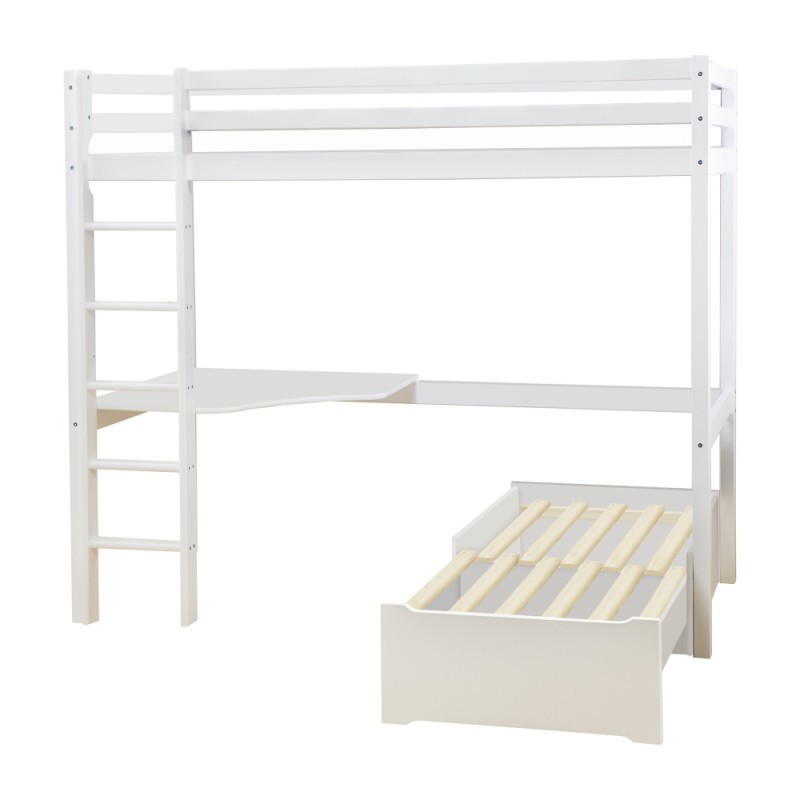 Lit MEGA Hoppekids ECO Dream 90x200 cm avec module de détente et bureau, Blanc