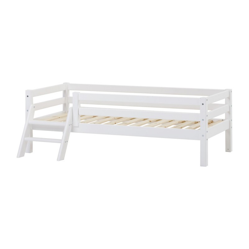 Lit junior Hoppekids ECO Dream 70x160 cm avec échelle et barrière de lit, blanc