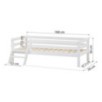 Lit junior Hoppekids ECO Dream 70x160 cm avec échelle et barrière de lit, blanc Lit junior Hoppekids ECO Dream 70x160 cm avec échelle et barrière de lit, blanc