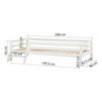 Lit junior Hoppekids ECO Dream 90x200 cm avec échelle et barrière de lit, blanc Lit junior Hoppekids ECO Dream 90x200 cm avec échelle et barrière de lit, blanc