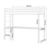 Lit mezzanine Hoppekids ECO Dream 90x200 cm avec bureau, Blanc Lit mezzanine Hoppekids ECO Dream 90x200 cm avec bureau, Blanc