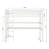 Lit mezzanine ECO de luxe Hoppekids 90x200 cm avec bureau, Blanc