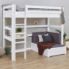 Lit de luxe écologique Hoppekids MEGA 90x200 cm avec module de salon et bureau, blanc Lit de luxe écologique Hoppekids MEGA 90x200 cm avec module de salon et bureau, blanc