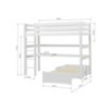 Lit de luxe écologique Hoppekids MEGA 90x200 cm avec module de salon et bureau, blanc Lit de luxe écologique Hoppekids MEGA 90x200 cm avec module de salon et bureau, blanc
