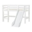 Lit mi-hauteur ECO Luxury 70x160 cm avec toboggan, Blanc