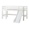 Lit mi-hauteur ECO Luxury 90x200 cm avec toboggan, Blanc