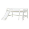Lit mi-hauteur écologique Hoppekids de luxe avec toboggan et échelle inclinée 120x200 cm, blanc Lit mi-hauteur écologique Hoppekids de luxe avec toboggan et échelle inclinée 120x200 cm, blanc