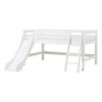 Lit mi-hauteur écologique Hoppekids de luxe avec toboggan et échelle inclinée 120x200 cm, blanc Lit mi-hauteur écologique Hoppekids de luxe avec toboggan et échelle inclinée 120x200 cm, blanc