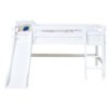 Lit mi-hauteur écologique Hoppekids de luxe avec toboggan et échelle inclinée 120x200 cm, blanc Lit mi-hauteur écologique Hoppekids de luxe avec toboggan et échelle inclinée 120x200 cm, blanc