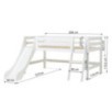 Lit mi-hauteur écologique Hoppekids de luxe avec toboggan et échelle inclinée 120x200 cm, blanc Lit mi-hauteur écologique Hoppekids de luxe avec toboggan et échelle inclinée 120x200 cm, blanc