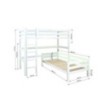 Lit superposé de luxe ECO Hoppekids Angle 90x200 cm, blanc