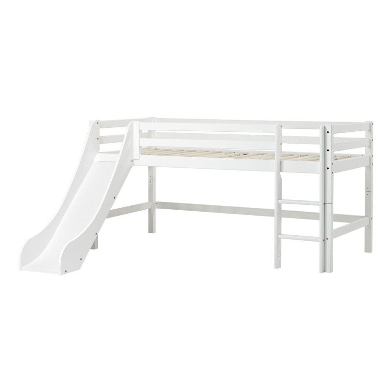 Lit mi-hauteur Hoppekids ECO Dream 90x200 cm avec toboggan, Blanc