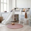 Lit mi-hauteur ECO Luxury 70x160 cm avec toboggan et échelle inclinée, Blanc Lit mi-hauteur ECO Luxury 70x160 cm avec toboggan et échelle inclinée, Blanc