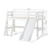 Lit mi-hauteur ECO Luxury 70x160 cm avec toboggan et échelle inclinée, Blanc Lit mi-hauteur ECO Luxury 70x160 cm avec toboggan et échelle inclinée, Blanc
