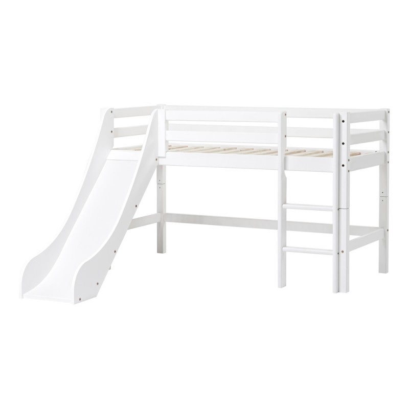 Lit mi-hauteur Hoppekids ECO Dream 70x160 cm avec toboggan, Blanc
