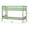 Lit superposé ECO Comfort 90x200 cm avec lattes, Vert pâle Lit superposé ECO Comfort 90x200 cm avec lattes, Vert pâle