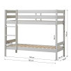 Lit superposé ECO Comfort 90x200 cm avec lattes, Gris Pigeon Lit superposé ECO Comfort 90x200 cm avec lattes, Gris Pigeon