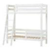 Lit superposé ECO luxe 70x160 cm, panneau arrière, barrière lit inférieur, échelle inclinée, blanc, pour enfants