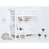 Lit superposé ECO luxe 70x160 cm, panneau arrière, barrière lit inférieur, échelle inclinée, blanc, pour enfants