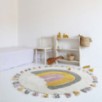 Tapis enfant coton lavable arc en ciel avec pompons Rainbow Moss Tapis enfant coton lavable arc en ciel avec pompons Rainbow Moss
