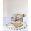 Tapis enfant coton lavable arc en ciel avec pompons Rainbow Moss Tapis enfant coton lavable arc en ciel avec pompons Rainbow Moss