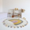 Tapis enfant coton lavable arc en ciel avec pompons Rainbow Moss Tapis enfant coton lavable arc en ciel avec pompons Rainbow Moss