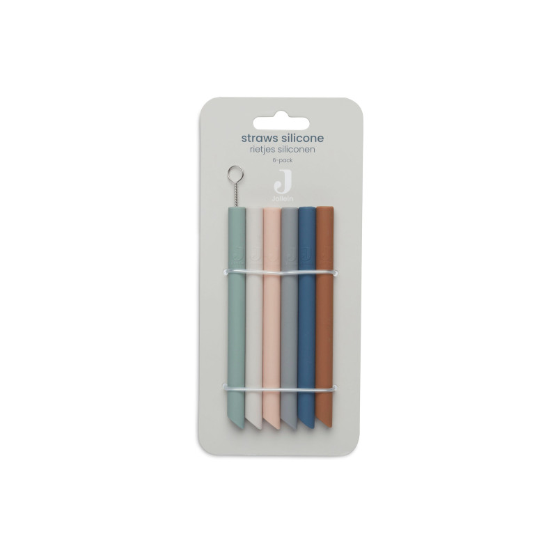Pailles Silicone Multicolore - 6 Unités