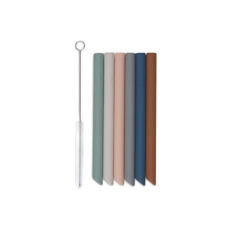 Pailles Silicone Multicolore - 6 Unités