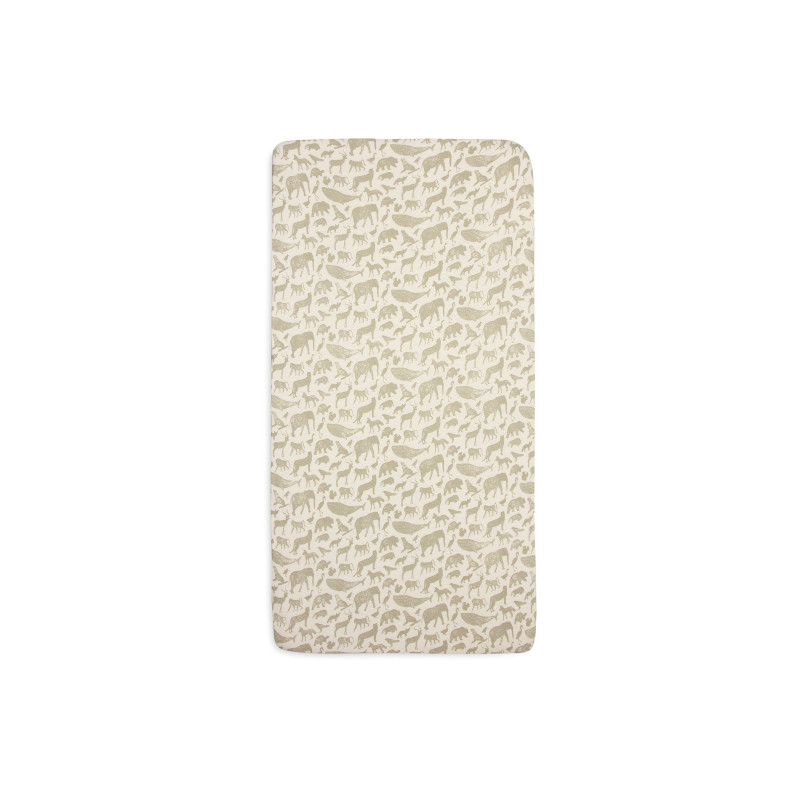 Drap-housse Jersey 70x140/75x150cm Animals - Olive Green