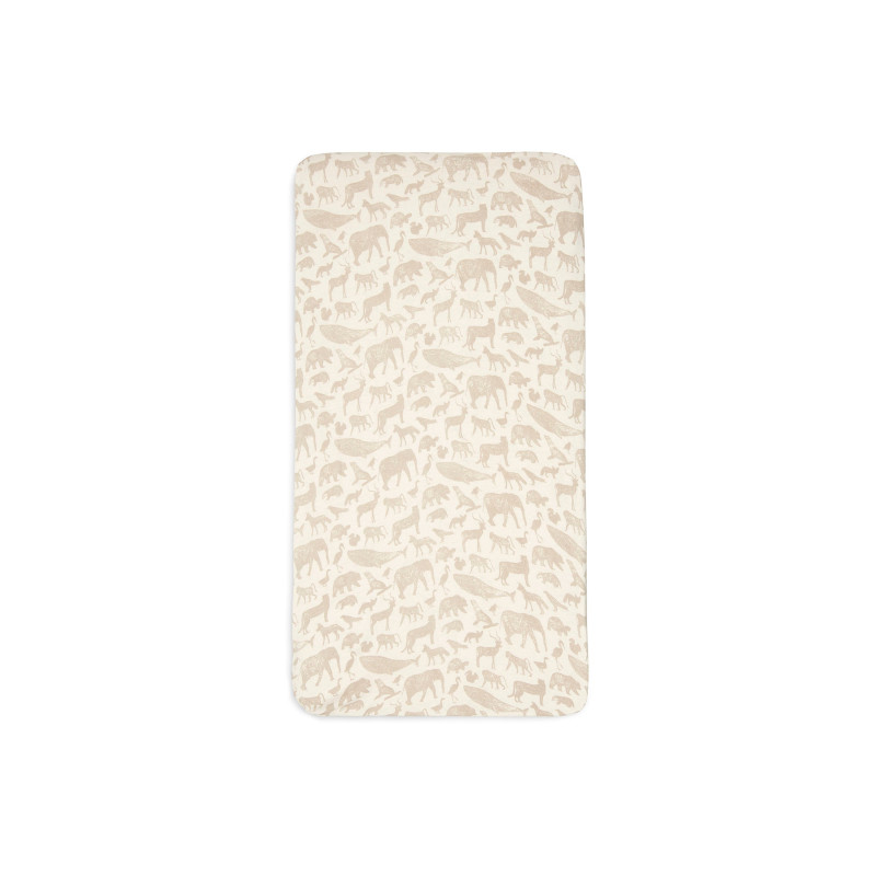 Drap-housse Jersey 70x140/75x150cm - Animals Nougat